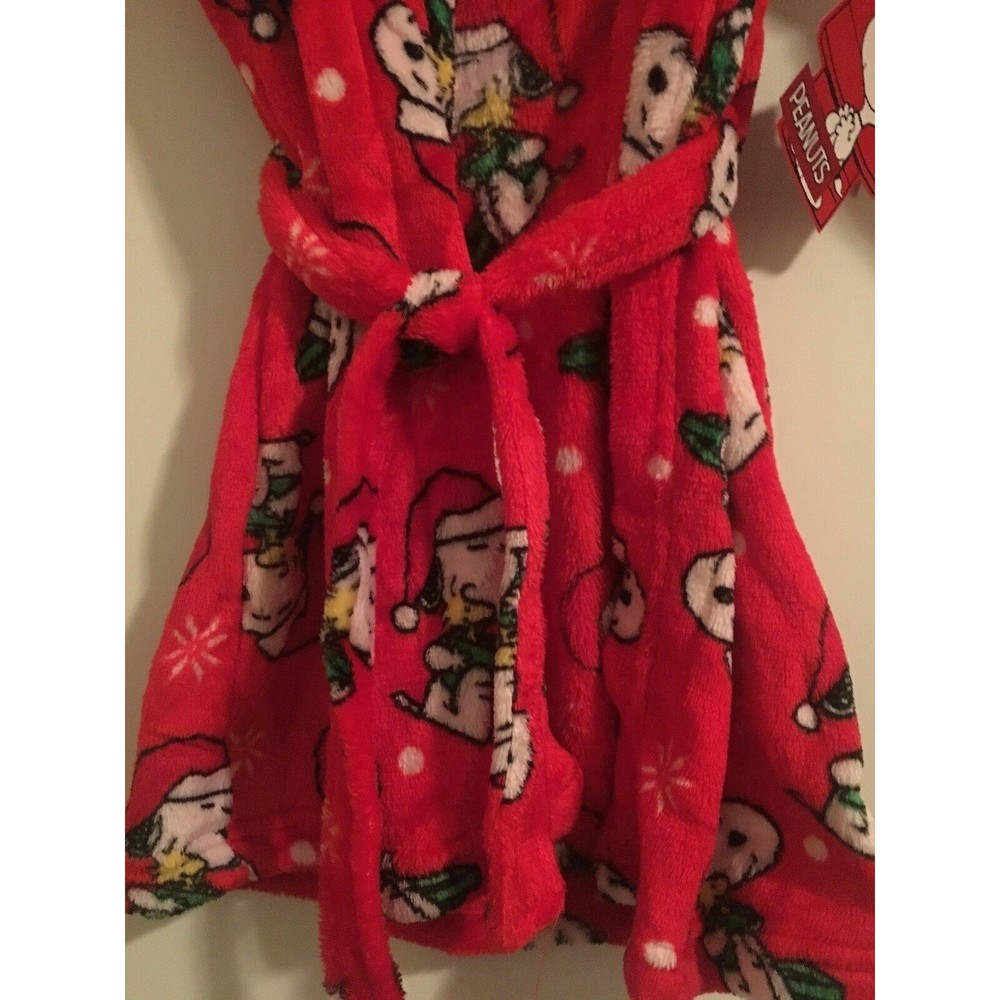 Snoopy Peanuts Christmas Toddler Boys Soft Fleece Bathrobe Robe Size 2T - Picture 2 of 8